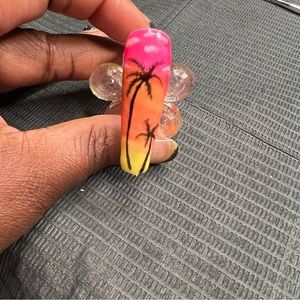 Sunset press-on nails